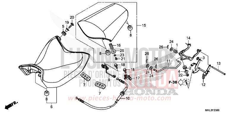 SITZ von NC750X "Meca" MAT BALLISTIC BLACK METALLIC (NHA86) von 2019